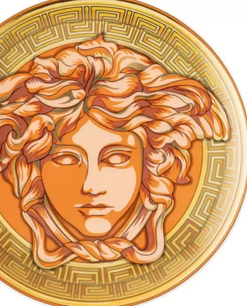 Złoto-pomarańczowy talerz Versace Orange Coin
