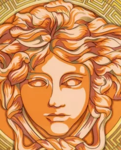Złoto-pomarańczowy talerz Versace Orange Coin