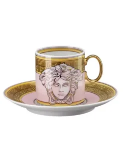 Złoto-różowa filiżanka do espresso Pink Coin