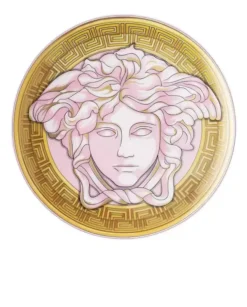 Złoto-różowy talerz z porcelany Pink Coin