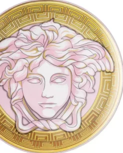 Złoto-różowy talerz z porcelany Pink Coin