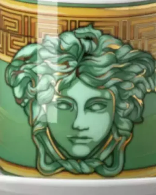 Złoto-zielona filiżanka do espresso Medusa Green Coin