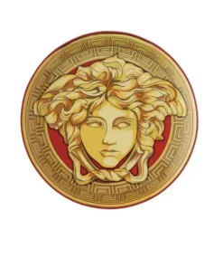 Złoty talerz z porcelany Medusa Golden Coin