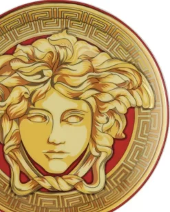 Złoty talerz z porcelany Medusa Golden Coin