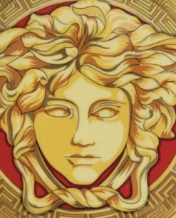 Złoty talerz z porcelany Medusa Golden Coin