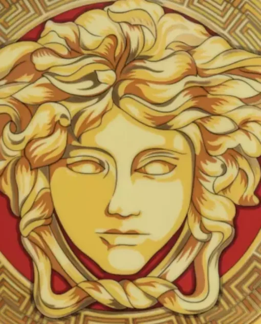 Złoty talerz z porcelany Medusa Golden Coin